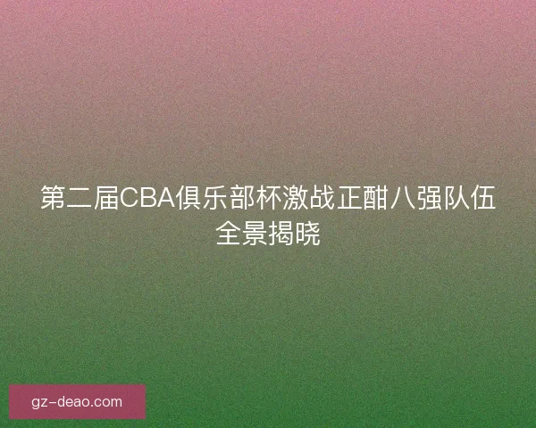 第二届CBA俱乐部杯激战正酣八强队伍全景揭晓