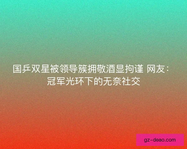 国乒双星被领导簇拥敬酒显拘谨 网友：冠军光环下的无奈社交